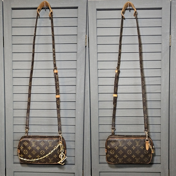 Authentic LOUIS VUITTON Monogram Pochette Marly Bandouliere Crossbody - Picture 2 of 11